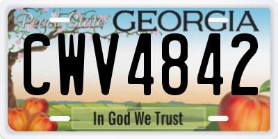 GA license plate CWV4842