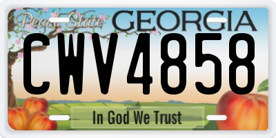 GA license plate CWV4858