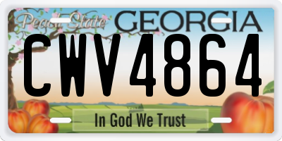 GA license plate CWV4864