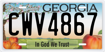 GA license plate CWV4867