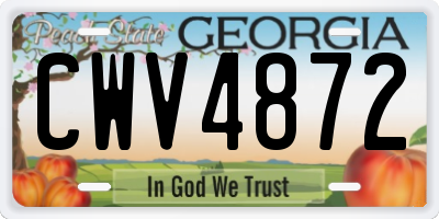 GA license plate CWV4872