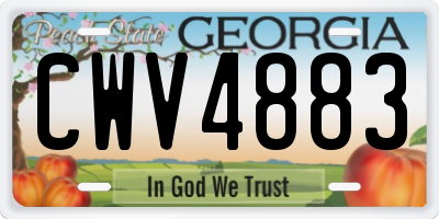 GA license plate CWV4883