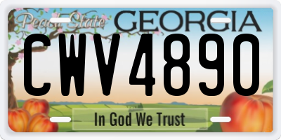 GA license plate CWV4890