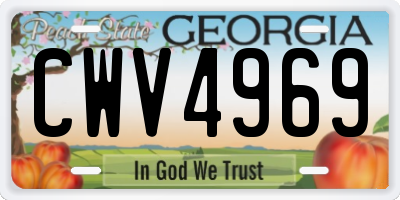 GA license plate CWV4969