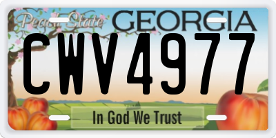 GA license plate CWV4977