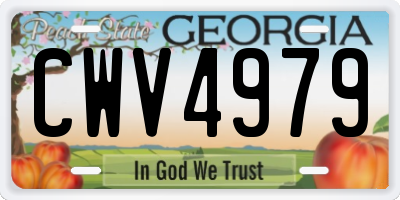 GA license plate CWV4979