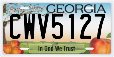 GA license plate CWV5127