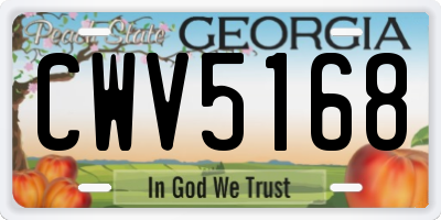 GA license plate CWV5168