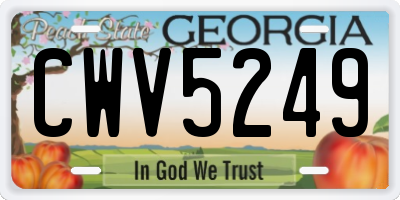 GA license plate CWV5249
