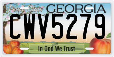 GA license plate CWV5279