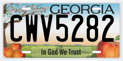 GA license plate CWV5282