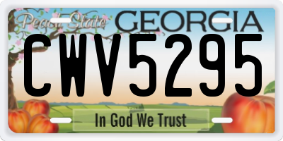 GA license plate CWV5295