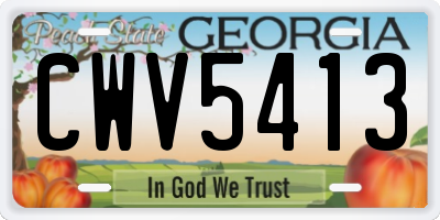 GA license plate CWV5413