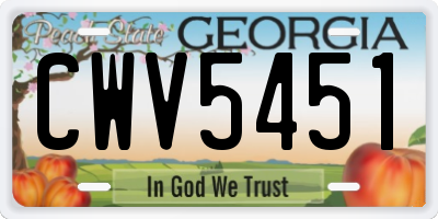 GA license plate CWV5451