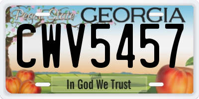 GA license plate CWV5457