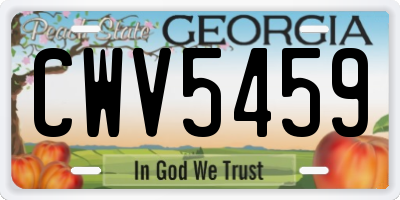 GA license plate CWV5459