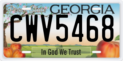 GA license plate CWV5468