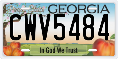 GA license plate CWV5484