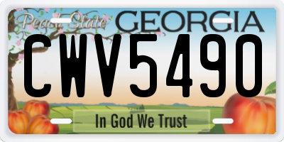 GA license plate CWV5490