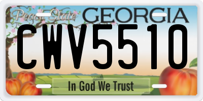 GA license plate CWV5510