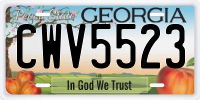 GA license plate CWV5523