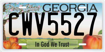 GA license plate CWV5527