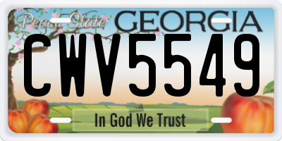 GA license plate CWV5549