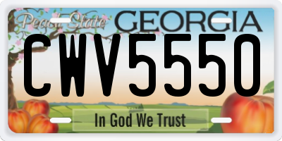 GA license plate CWV5550