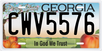 GA license plate CWV5576