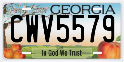 GA license plate CWV5579