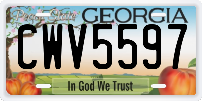 GA license plate CWV5597