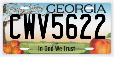 GA license plate CWV5622