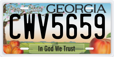 GA license plate CWV5659