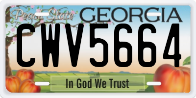 GA license plate CWV5664
