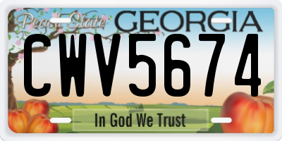 GA license plate CWV5674