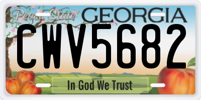 GA license plate CWV5682