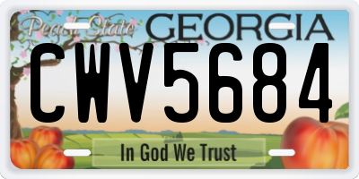 GA license plate CWV5684