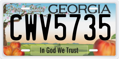 GA license plate CWV5735