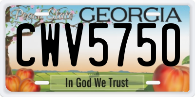 GA license plate CWV5750
