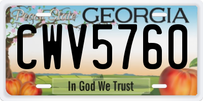 GA license plate CWV5760