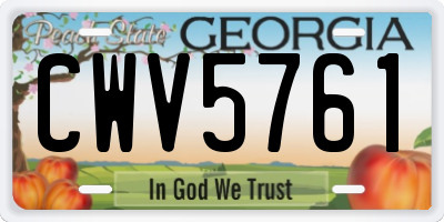GA license plate CWV5761