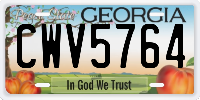 GA license plate CWV5764