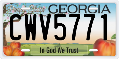 GA license plate CWV5771