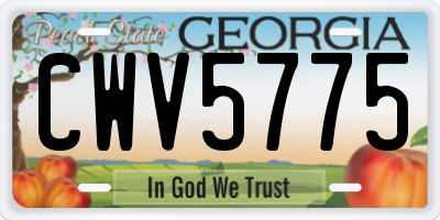 GA license plate CWV5775