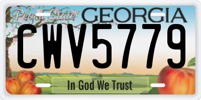 GA license plate CWV5779