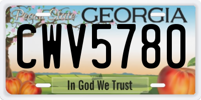 GA license plate CWV5780
