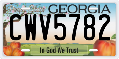 GA license plate CWV5782