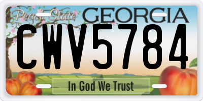 GA license plate CWV5784