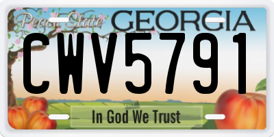 GA license plate CWV5791