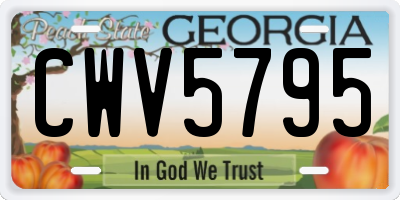 GA license plate CWV5795